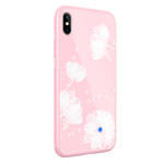 Чехол Nillkin Tempered Plaid case для Apple iPhone XS (розовый, гелевый/стеклянный)