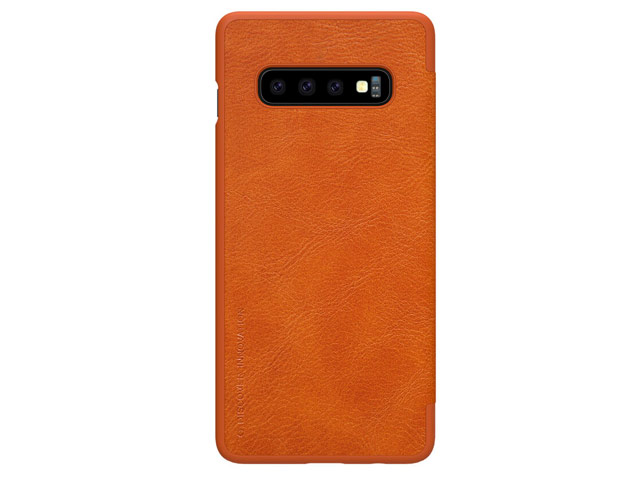 Чехол Nillkin Qin leather case для Samsung Galaxy S10 (коричневый, кожаный)