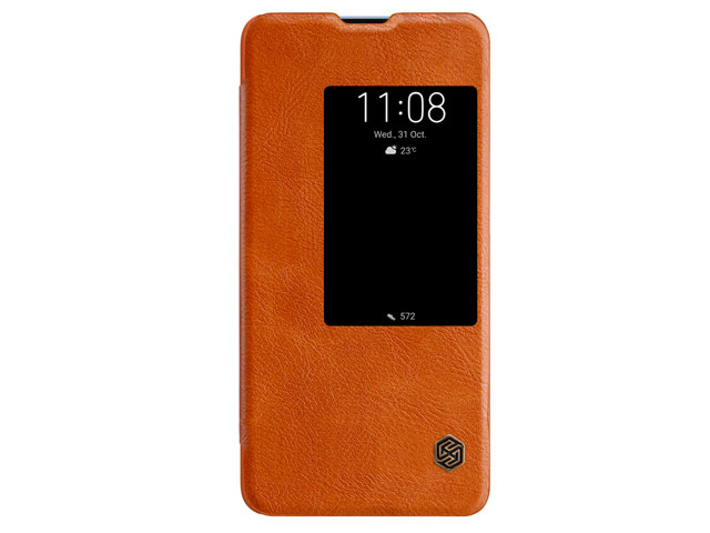 Чехол Nillkin Qin leather case для Huawei Mate 20X (коричневый, кожаный)