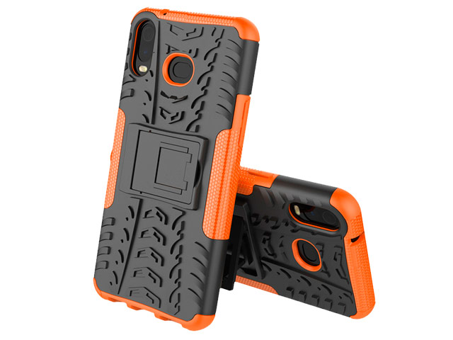 Чехол Yotrix Shockproof case для Samsung Galaxy A6s (оранжевый, гелевый)