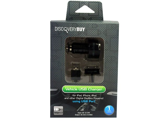 Зарядное устройство Discovery Buy Dual USB Car Charger для Apple iPad/iPhone/iPod (автомобильное, 2 x USB, 3.1A, черное)