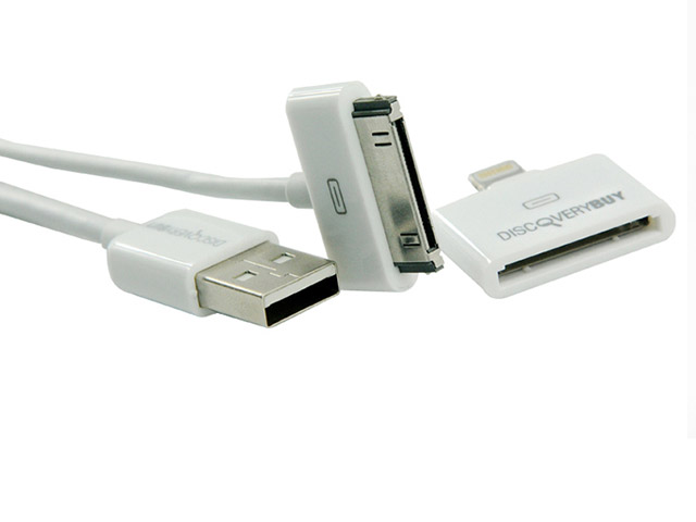 USB-кабель Discovery Buy USB Lightning cable для Apple iPhone 5/iPad 4/iPad mini/iPod touch 5/iPod nano 7 (белый, Lightning, 30-pin)