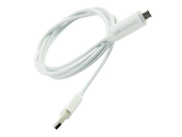 USB-кабель Discovery Buy USB cable для HTC/Samsung/Nokia/LG (белый, microUSB, с подсветкой)