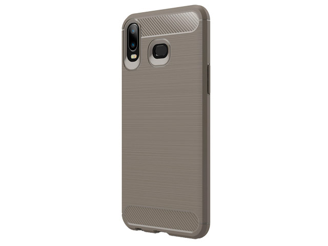 Чехол Yotrix Rugged Armor для Samsung Galaxy A6s (серый, гелевый)
