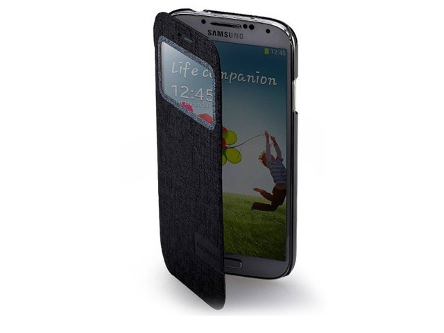 Чехол Momax Flip View для Samsung Galaxy S4 i9500 (черный, кожанный)