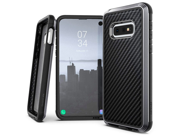 Чехол X-doria Defense Lux для Samsung Galaxy S10 lite (Black Carbon, маталлический)