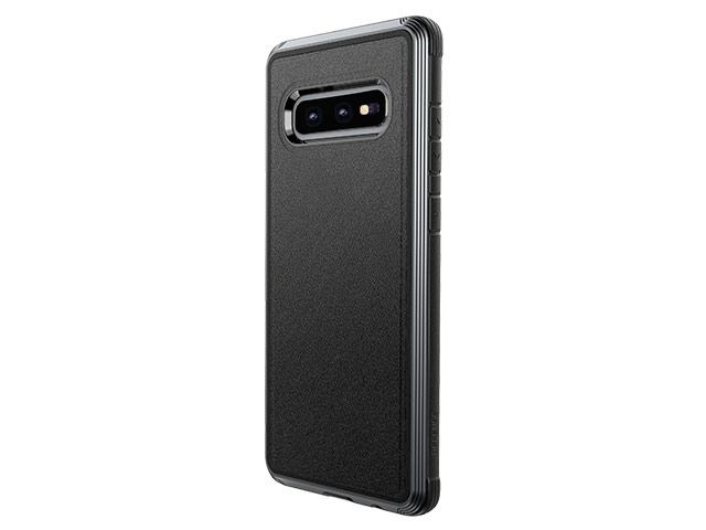 Чехол X-doria Defense Lux для Samsung Galaxy S10 lite (Black Leather, маталлический)