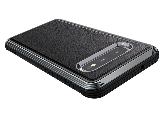 Чехол X-doria Defense Lux для Samsung Galaxy S10 lite (Black Leather, маталлический)