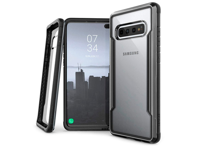 Чехол X-doria Defense Shield для Samsung Galaxy S10 plus (черный, маталлический)