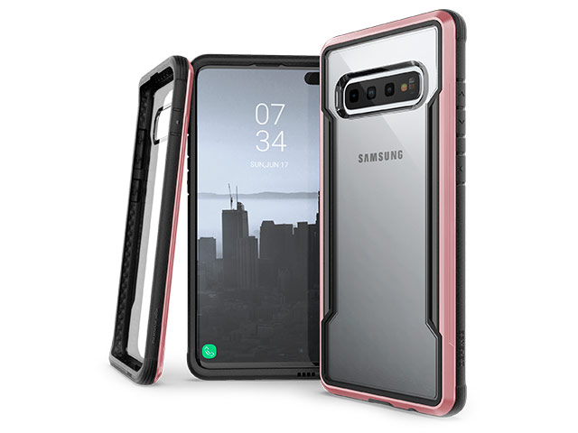 Чехол X-doria Defense Shield для Samsung Galaxy S10 plus (розово-золотистый, маталлический)