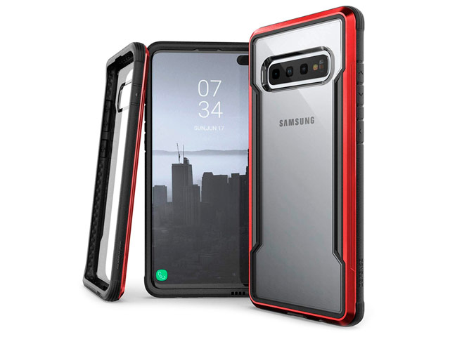 Чехол X-doria Defense Shield для Samsung Galaxy S10 (красный, маталлический)