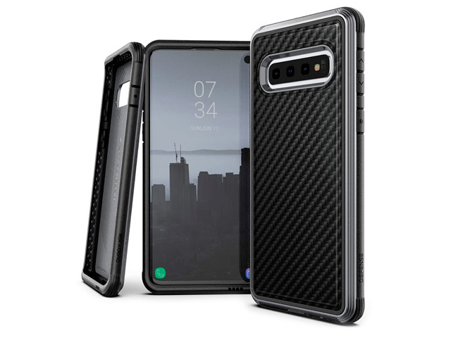 Чехол X-doria Defense Lux для Samsung Galaxy S10 (Black Carbon, маталлический)