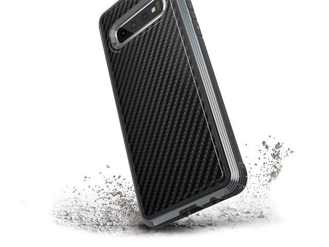 Чехол X-doria Defense Lux для Samsung Galaxy S10 (Black Carbon, маталлический)