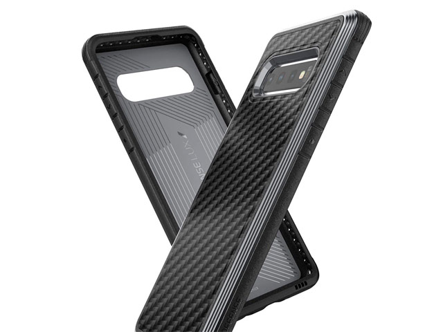 Чехол X-doria Defense Lux для Samsung Galaxy S10 (Black Carbon, маталлический)