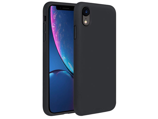 Чехол Yotrix LiquidSilicone для Apple iPhone XR (черный, гелевый)