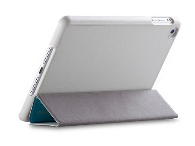 Чехол Momax Flip Cover Case для Apple iPad mini (белый/голубой, кожанный)