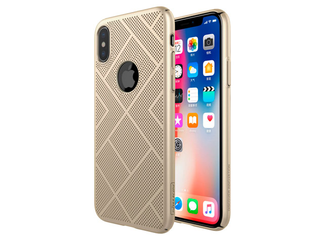 Чехол Nillkin Air case для Apple iPhone X (золотистый, пластиковый)