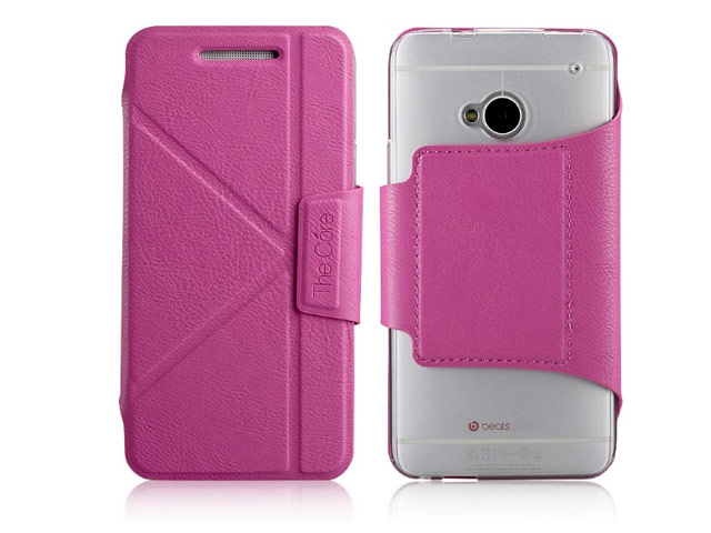 Чехол Momax The Core Smart Case для HTC One 801e (HTC M7) (розовый, кожанный)