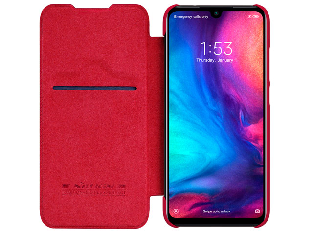 Чехол Nillkin Qin leather case для Xiaomi Redmi Note 7 (красный, кожаный)