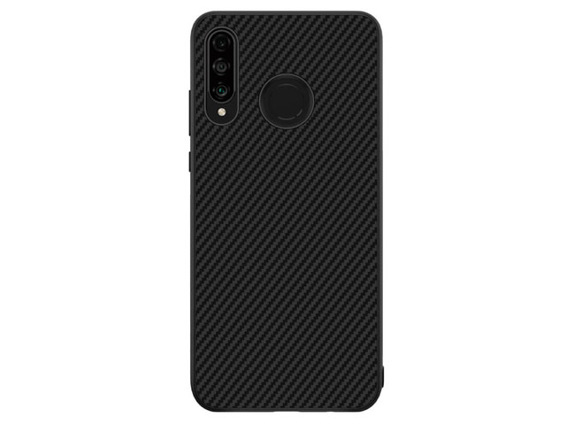 Чехол Nillkin Synthetic fiber для Huawei P30 lite (черный, карбон)