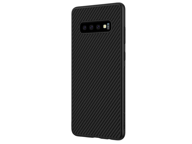 Чехол Nillkin Synthetic fiber для Samsung Galaxy S10 (черный, карбон)