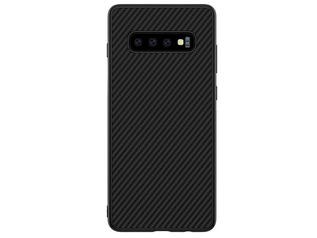 Чехол Nillkin Synthetic fiber для Samsung Galaxy S10 (черный, карбон)