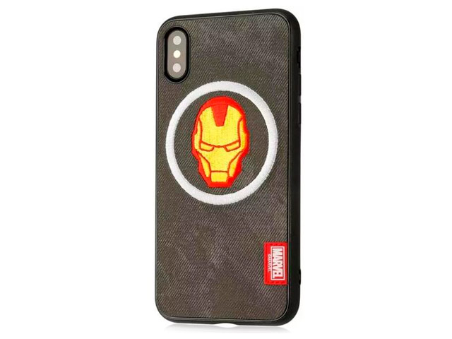 Чехол Marvel Avengers Leather case для Apple iPhone XS (Ironman, матерчатый)