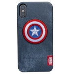 Чехол Marvel Avengers Leather case для Apple iPhone XS (Captain America, матерчатый)