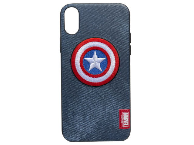 Чехол Marvel Avengers Leather case для Apple iPhone XR (Captain America, матерчатый)