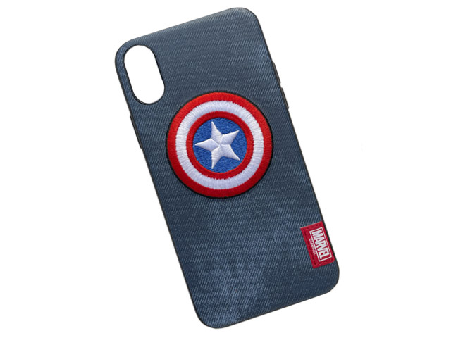 Чехол Marvel Avengers Leather case для Apple iPhone XR (Captain America, матерчатый)