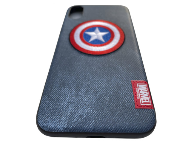 Чехол Marvel Avengers Leather case для Apple iPhone XR (Captain America, матерчатый)