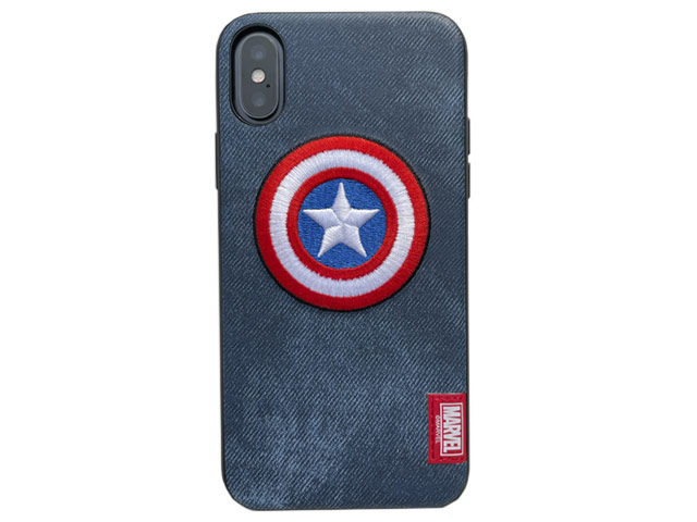 Чехол Marvel Avengers Leather case для Apple iPhone XS max (Captain America, матерчатый)