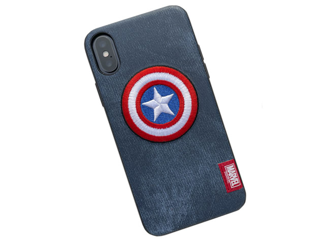 Чехол Marvel Avengers Leather case для Apple iPhone XS max (Captain America, матерчатый)