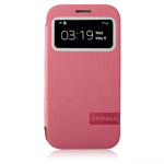 Чехол Momax Flip View для Samsung Galaxy S4 i9500 (розовый, кожанный)