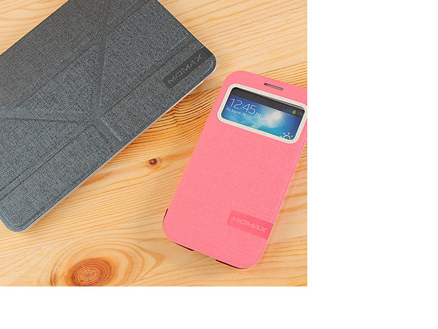 Чехол Momax Flip View для Samsung Galaxy S4 i9500 (розовый, кожанный)