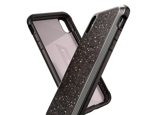 Чехол X-doria Defense Lux для Apple iPhone XS (Crystal Black, маталлический)
