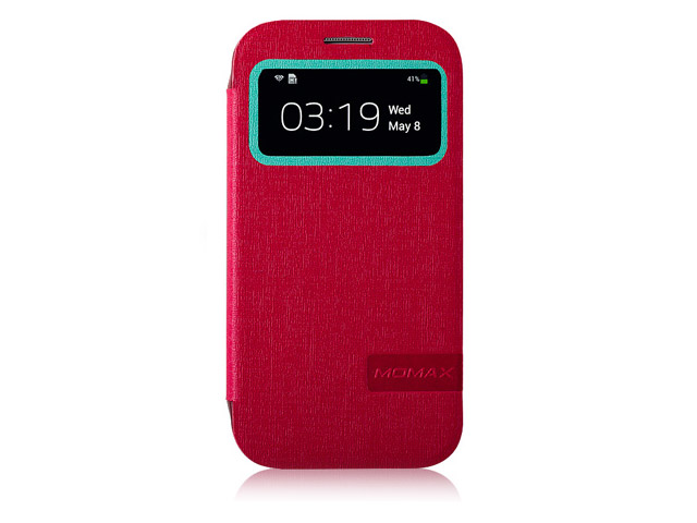 Чехол Momax Flip View для Samsung Galaxy S4 i9500 (красный, кожанный)