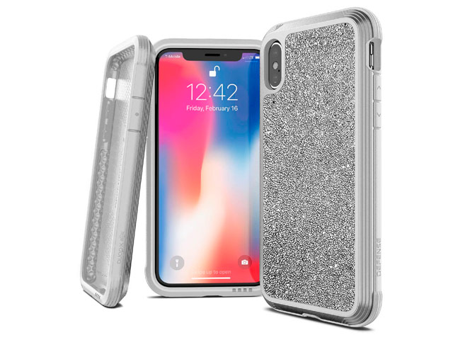 Чехол X-doria Defense Lux для Apple iPhone XS (Crystal White, маталлический)