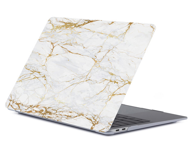 Чехол Yotrix HardCover для Apple MacBook Air 13 2018 (Marble White Gold, пластиковый)