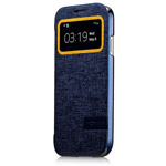 Чехол Momax Flip View для Samsung Galaxy S4 i9500 (синий, кожанный)