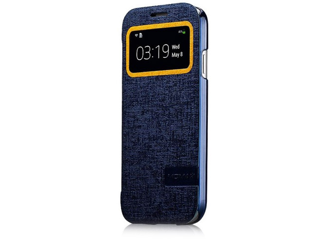 Чехол Momax Flip View для Samsung Galaxy S4 i9500 (синий, кожанный)