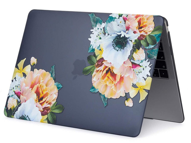 Чехол Yotrix HardCover для Apple MacBook Air 13 2018 (Flowers on Dark, пластиковый)
