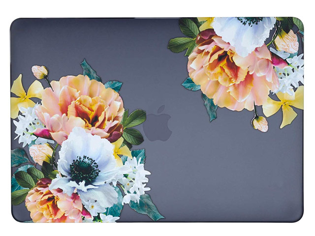 Чехол Yotrix HardCover для Apple MacBook Air 13 2018 (Flowers on Dark, пластиковый)