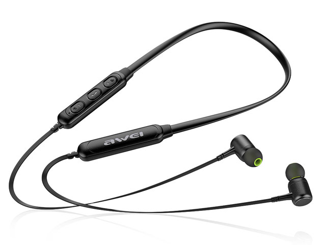 Беспроводные наушники Awei Neckband Wireless Sports Earphones G30BL (черные, пульт/микрофон)