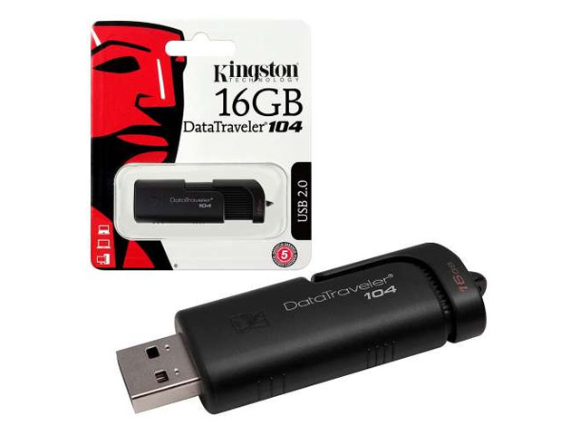 Флеш-карта Kingston DataTraveler 104 (16Gb, USB 2.0, черная)