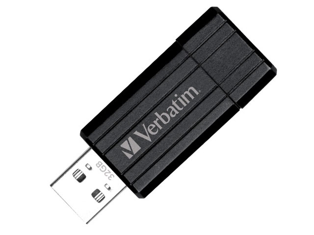 Флеш-карта Verbatim PinStripe (32Gb, USB 2.0, черная)