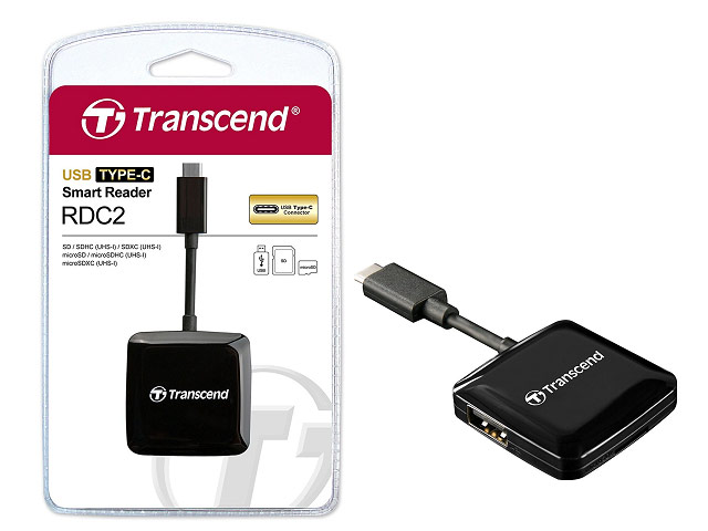 Адаптер Transcend Type-C Smart Reader универсальный (USB 2.0, SD/TF, черный)