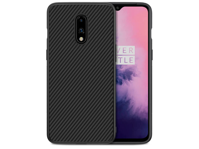 Чехол Nillkin Synthetic fiber для OnePlus 7 (черный, карбон)