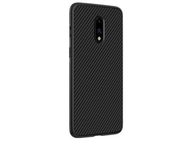 Чехол Nillkin Synthetic fiber для OnePlus 7 (черный, карбон)
