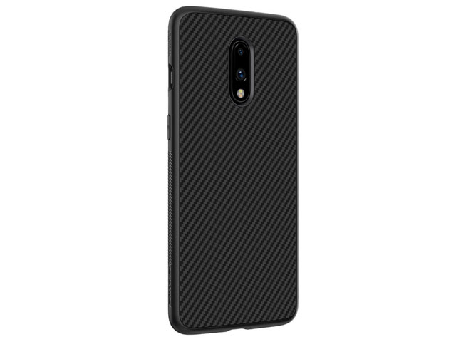 Чехол Nillkin Synthetic fiber для OnePlus 7 (черный, карбон)